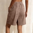 thumbnail image 6 of fheaev Wide Leg Shorts for Women Elastic Waist Knee Length Loose Fit with Pockets Summer Casual Beach Vacation Wear M-3XL, 6 of 6