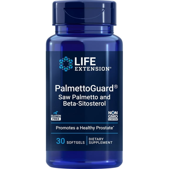 Life Extension PalmettoGuard® Saw Palmetto and Beta-Sitosterol - Supports healthy prostate function & hormone metabolism - Gluten-Free, Non-GMO - 30 Softgels