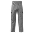 thumbnail image 3 of RUTAYY Boys Cargo Pants Utility Side Pockets Elastic Waist Solid Color Outdoor Activity Trousers, Grey, 3 of 6