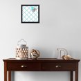 thumbnail image 3 of PinPix 12x12 Custom Cork Bulletin Board Diamond Modern Pattern Aqua Poster Board Has a Fabric Style Canvas Finish, Framed in Diamond Modern Pattern Aqua, by ArtToFrames (PinPix-1798), 3 of 5