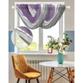thumbnail image 3 of Waterfall Valances for Windows, Purple Grey Ombre Kitchen Sheer Valance Curtains, Modern Geometric Abstract Aesthetics Cream Rod Pocket Swag Valances for Living Room Bedroom, 47.2"x38.5", 2 Panel, 3 of 8