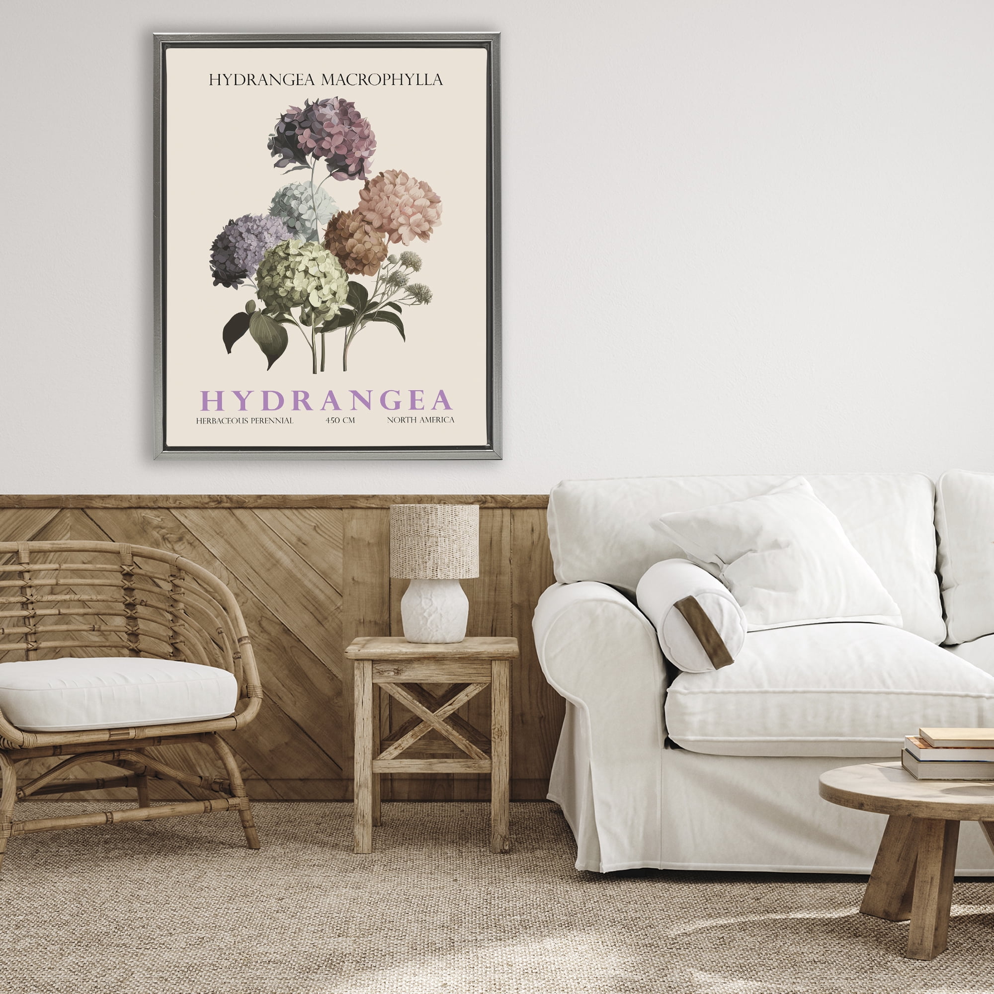 Stupell Industries Nature Hydrangea Bundle Gray Framed Floater Canvas Wall Art, design by Christopher Giampietro
