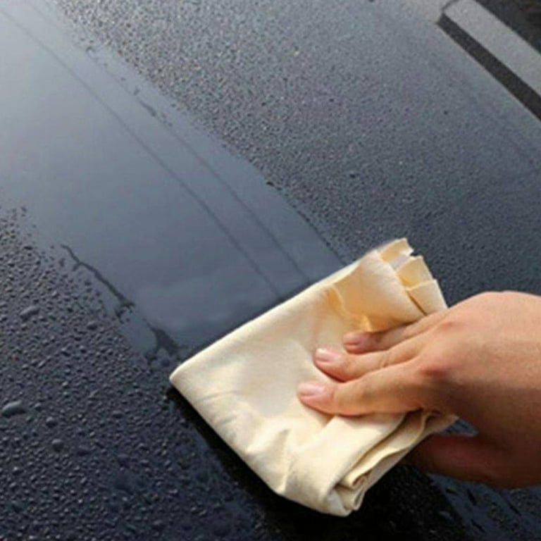Airlab Chamois Cloth for Car 35 x 23.6 (5.7 Sq ft) Extra Large Drying Towel Natural Shammy Towel Real Leather Washing Cloth Cleaning Towel Car Wipes