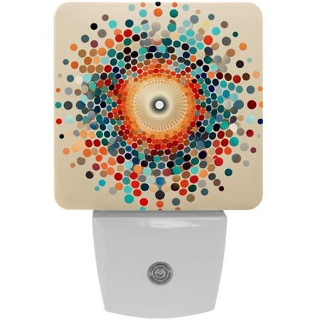 

Abstract Artistic Geometric Pattern 2 Pack Night Lights Plug Into Wall Decorative With Auto Dusk-To-Dawn Sensor LED Night Light For Kids Adults Rooms Toilet Hallway Stairs