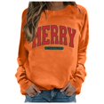 thumbnail image 1 of Wyzesi Sweatshirts Overd de Noël pour Femmes, Imprimé Lettres, Col Rond, Pull à Manches Longues, Sweat à Capuche Noir, Gilet Ouvert devant, 1 of 6
