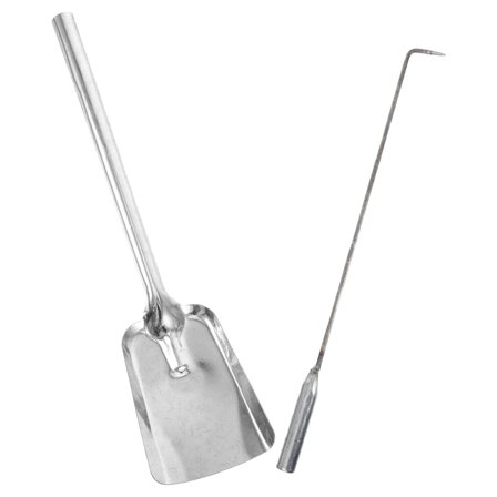 NICEXMAS Cast Iron Firewood Grabber and Shovel Tool Set for Fireplace Use