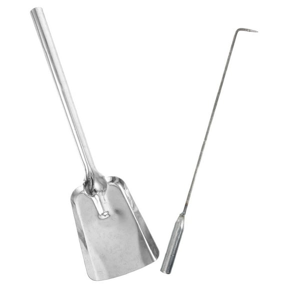 NICEXMAS Cast Iron Firewood Grabber and Shovel Tool Set for Fireplace Use