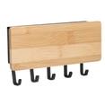thumbnail image 4 of Key Hook, Bamboo Anti Slip Wall Mounted Key Hanger Key Holder Easy To Install Modern  For Home For Living Room For Office Bamboo Color,Brown,Black, 4 of 8