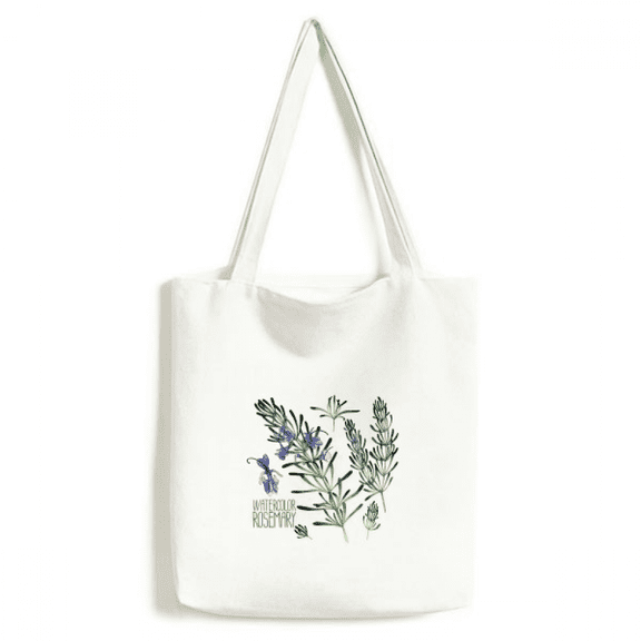 Purple Lavender Watercolor Flower Tote Canvas Bag Shopping Satchel Casual Handbag