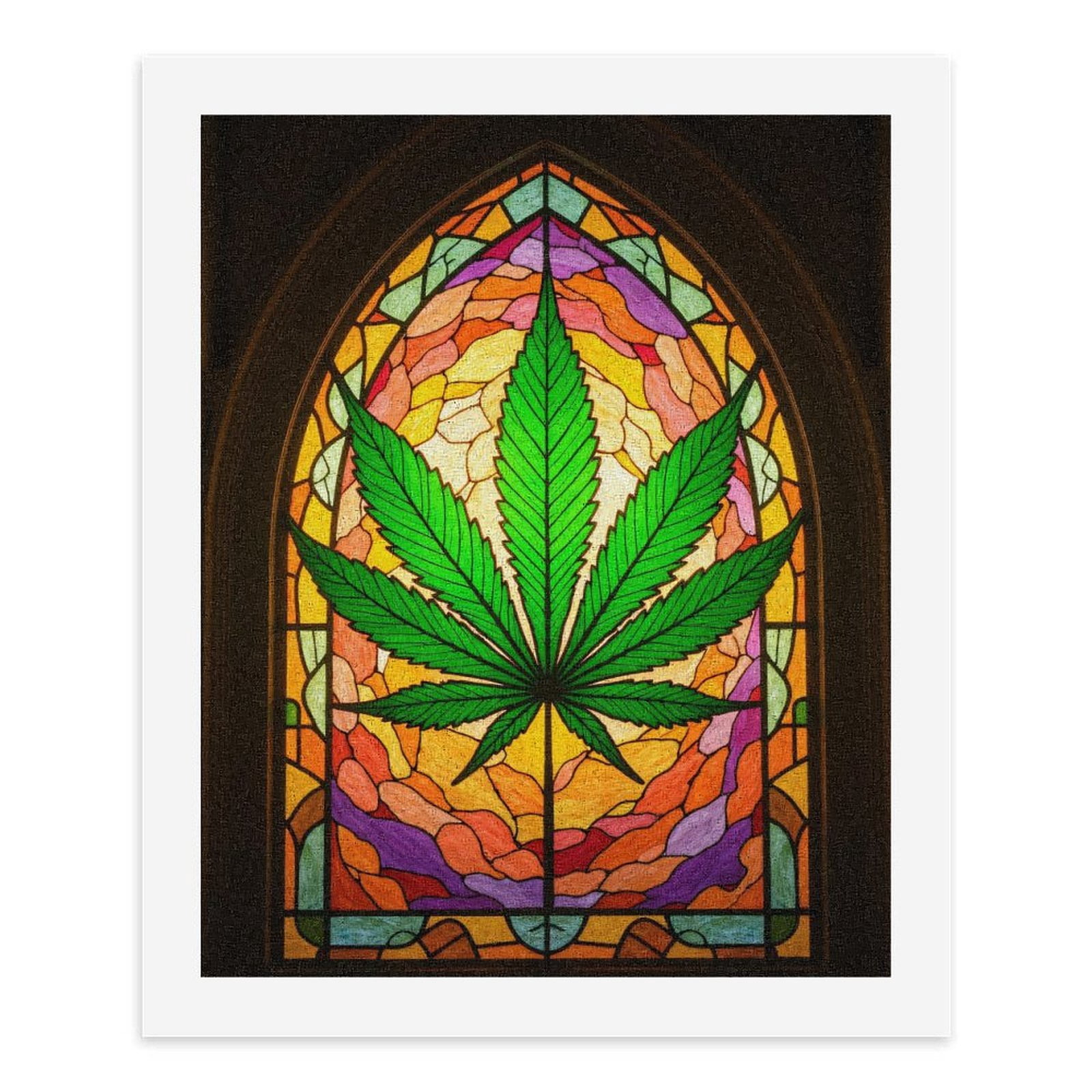 Paint by Numbers Kit for Adults, Colorful Leaf Stained Glass Art Paint by Numbers, Easy Paint by Numbers Kit for Adults Beginner, DIY Adult Paint by Number Kits on Canvas, Home Decor