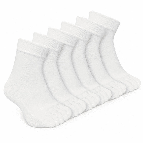 FLORNIX Mens Toe Socks Cotton Athletic Running Five Finger Crew Socks Men No Show Socks5 Pairs