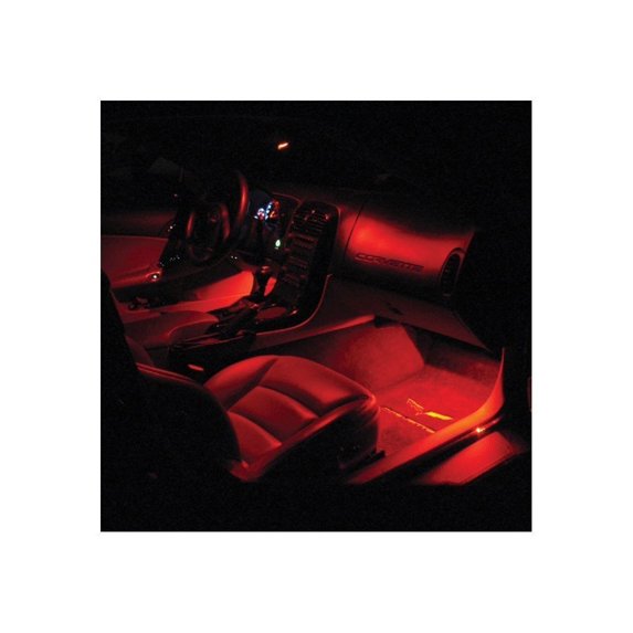 C6 Corvette - Footwell LED Lighting Kit : 2005-2013 C6, Z06, ZR1, Grand Sport (Red Bright)