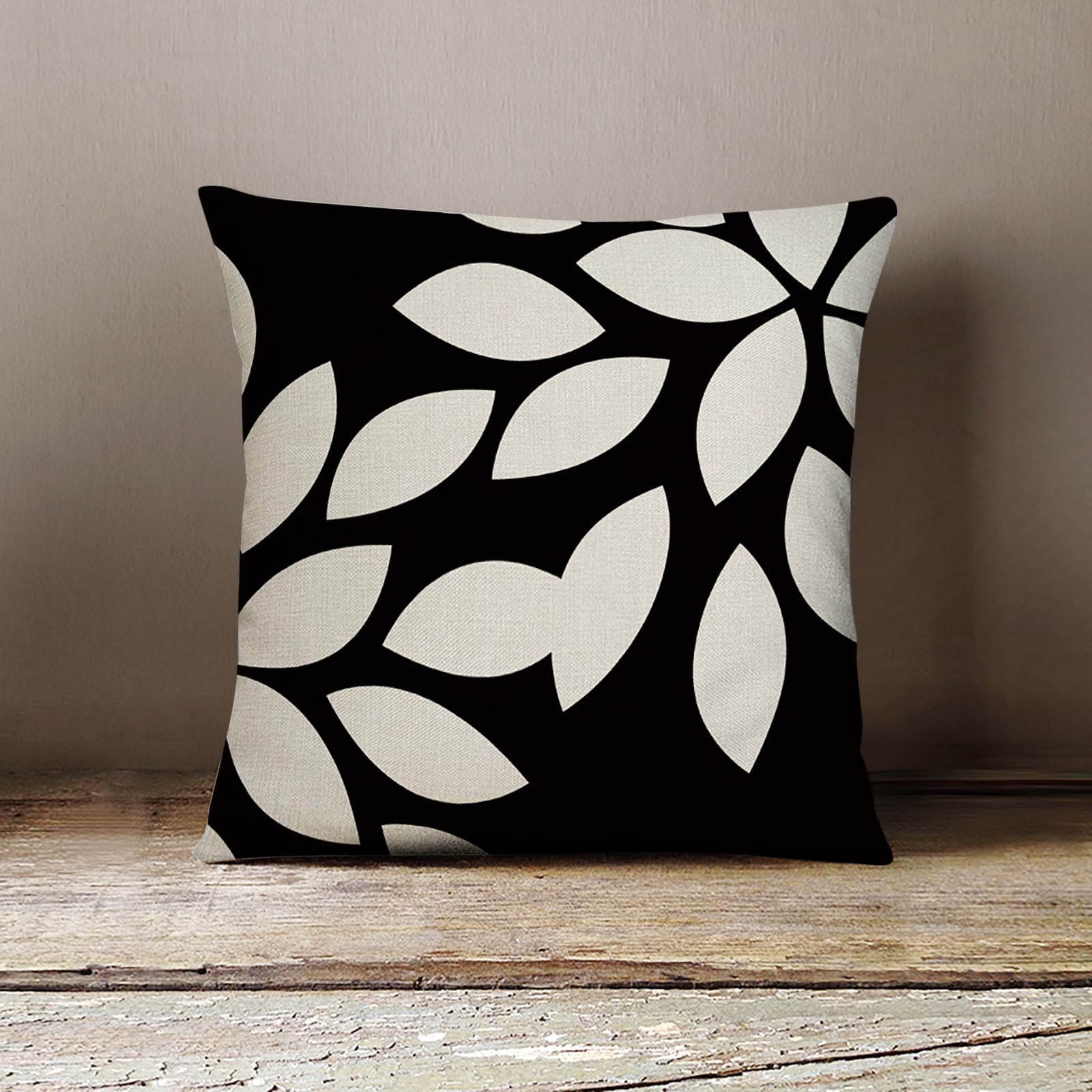 Lot De 2 Housses De Coussin 65x65 Cm Noir Et Blanc Géométrique - Housse Velours Imperméable Pour Canapé, Jardin, Salon, Terrasse