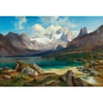 thumbnail image 3 of Albert Zimmermann 24x18 Black Modern Framed Museum Art Print Titled - Lake Gosau with a View of the Dachstein Massif, 3 of 5