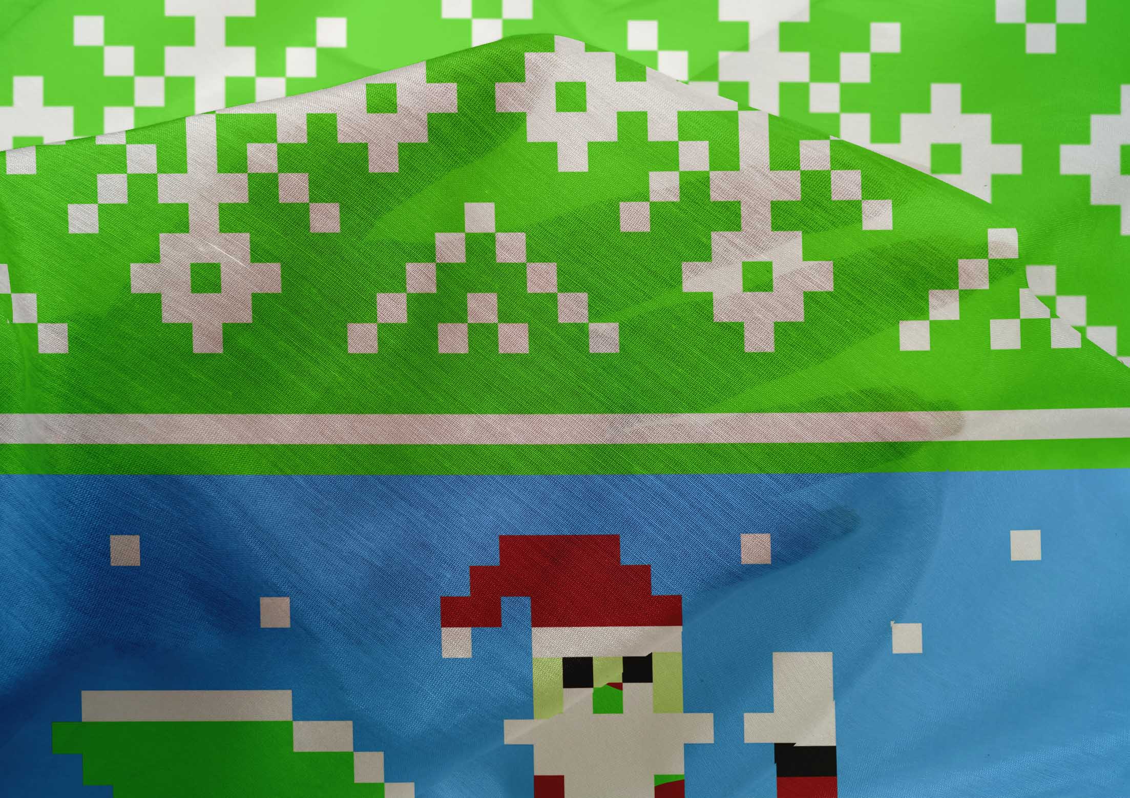 oneOone Cotton Silk Light Green Fabric Merry Christmas Dress Material Fabric Print Fabric By The Yard 42 Inch Wide