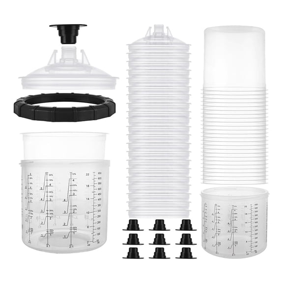 25PCS Disposable Paint Sprayer Mixing Cup for Automotive PaintGun, Paint SprayPaintGun 20OZ (600ml) Kit