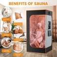thumbnail image 4 of MOPHOTO Upgraded 2 Person Portable Sauna Box,Extra Large Steam Sauna,Portable Sauna Tent with 2 Steamers,2 Folding Chair,Remote Control,9 Levels Heating, 4 of 9