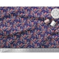 thumbnail image 2 of Soimoi Blue Cotton Voile Fabric Branches & American Robin Bird Print Fabric by Yard 42 Inch Wide, 2 of 3