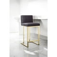 thumbnail image 4 of Pangea Home Dexter 26" Modern Velvet & High Polished Steel Counter Stool in Gray, 4 of 16