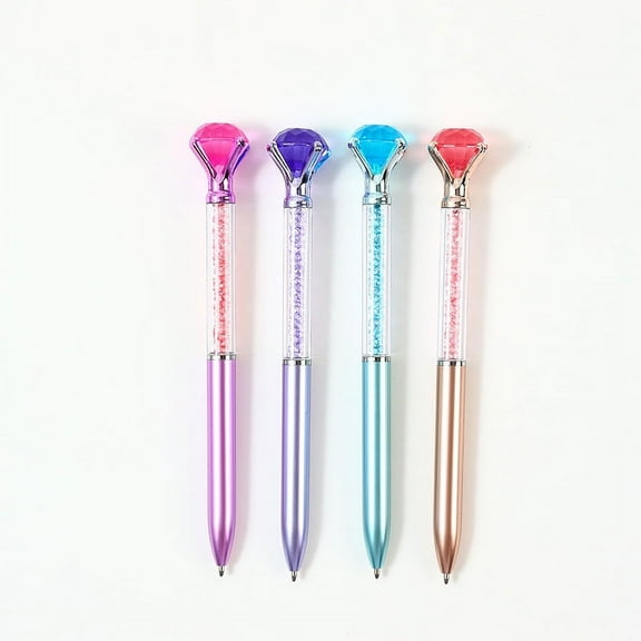 Gel Pens Big Crystal Diamond Pens Large Diamond Ballpoint Pen,Colorful Crystal Flash Pen,Rotating Color Advertising Oil Pen for Office,Dormitory,Home (1ml)
