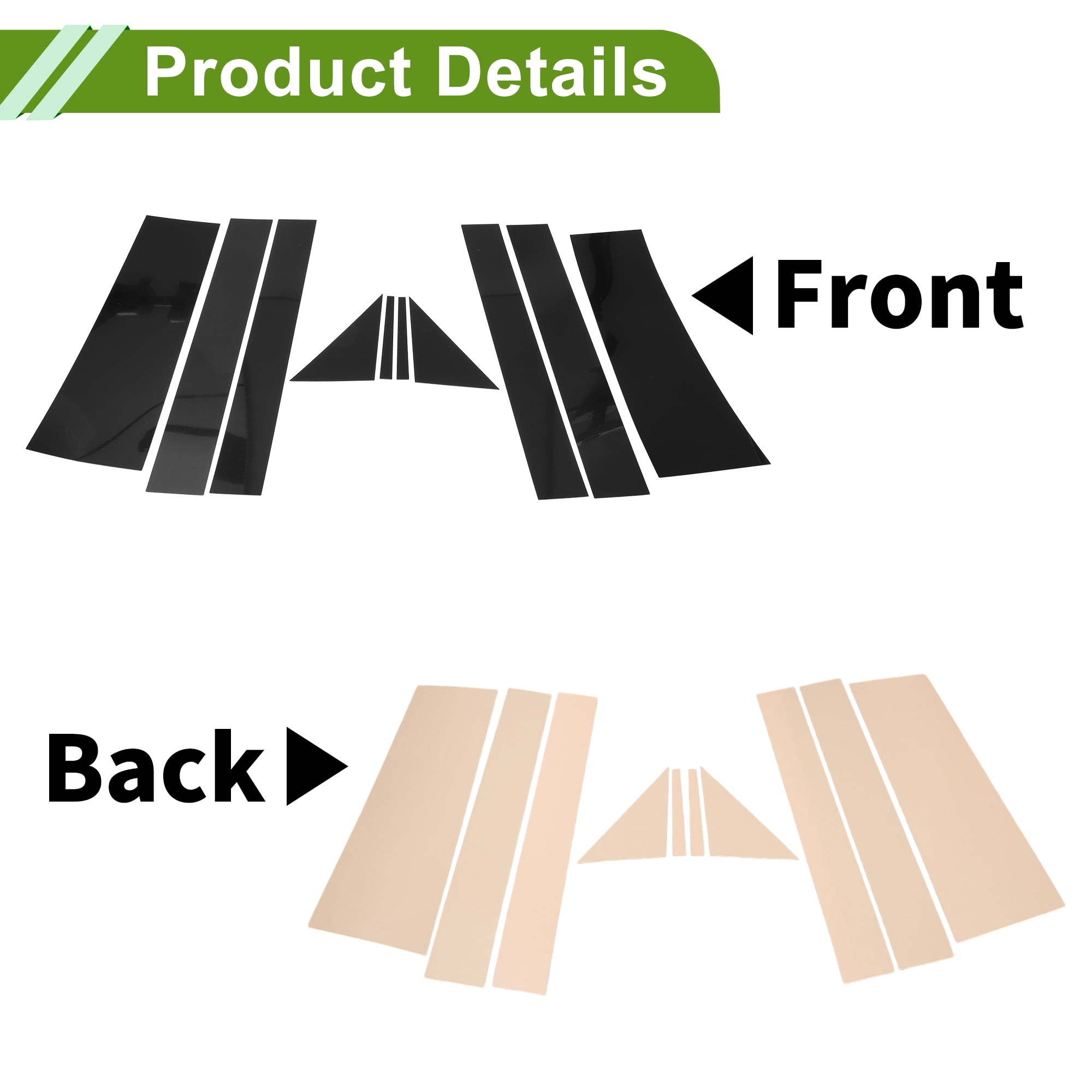 Unique Bargains 10Pcs Window Trim For Chrysler Town & Country 2008-2016 Black