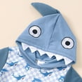 thumbnail image 6 of Baby Boy Outfits Summer Baby Toddler Boys 3D Shark Design Breathable Lightweight Round Neck Short Sleeved T Shirt Shorts Two Piece Set Toddler Boy Outfits Blue 3Y, 6 of 6