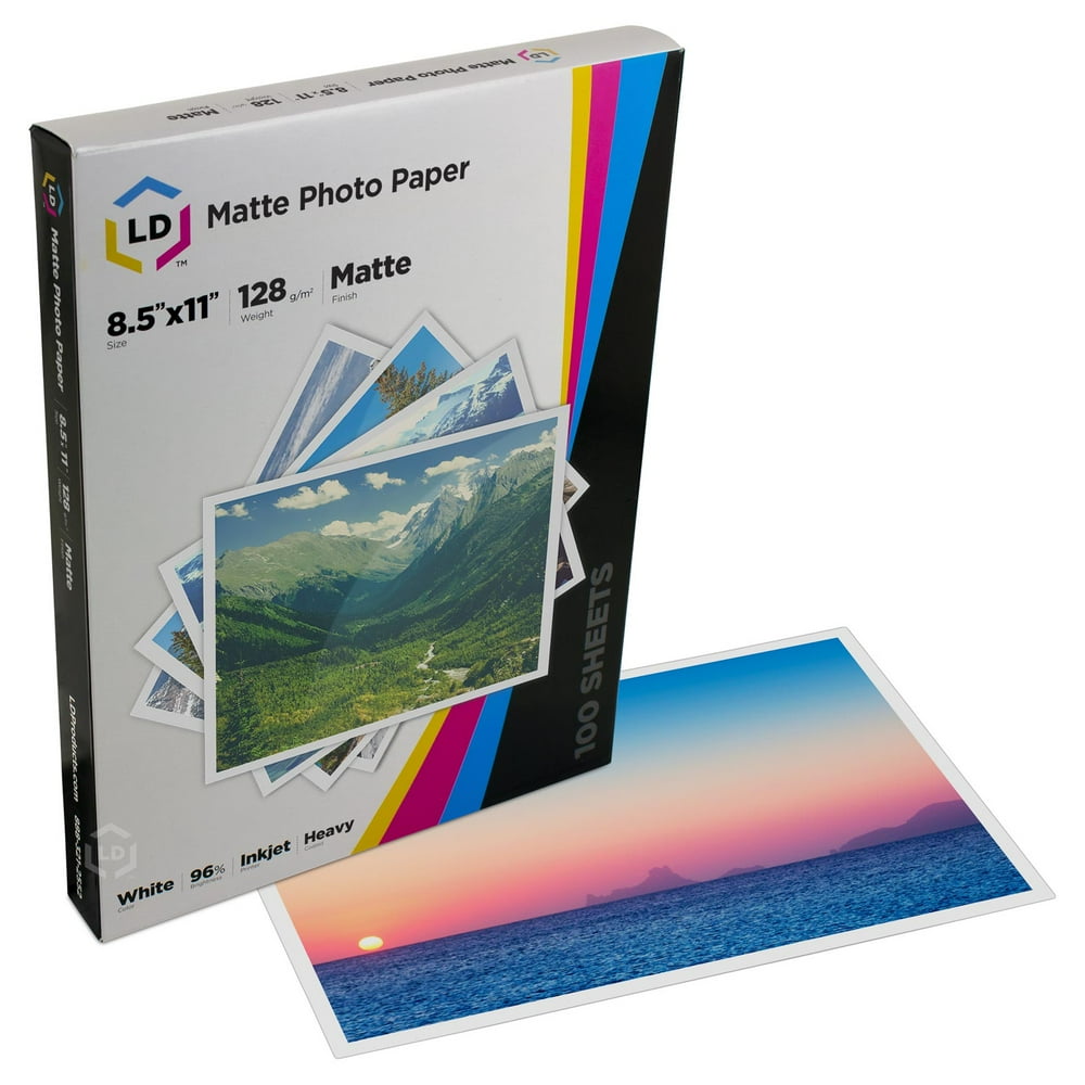 LD Heavy Coated Matte Inkjet Paper (8.5X11) 100 pack High Resolution