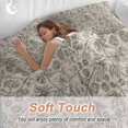 thumbnail image 3 of Vintage Plants Flowers Twin Size Comforter Set, Floral Thread Texture Bedding for All Seasons, 4 Pcs Bed Set, 1 Quiltcover (68"x86") ,1Sheet(67"x116"), 2Pillowcases (30"x20"), 3 of 9