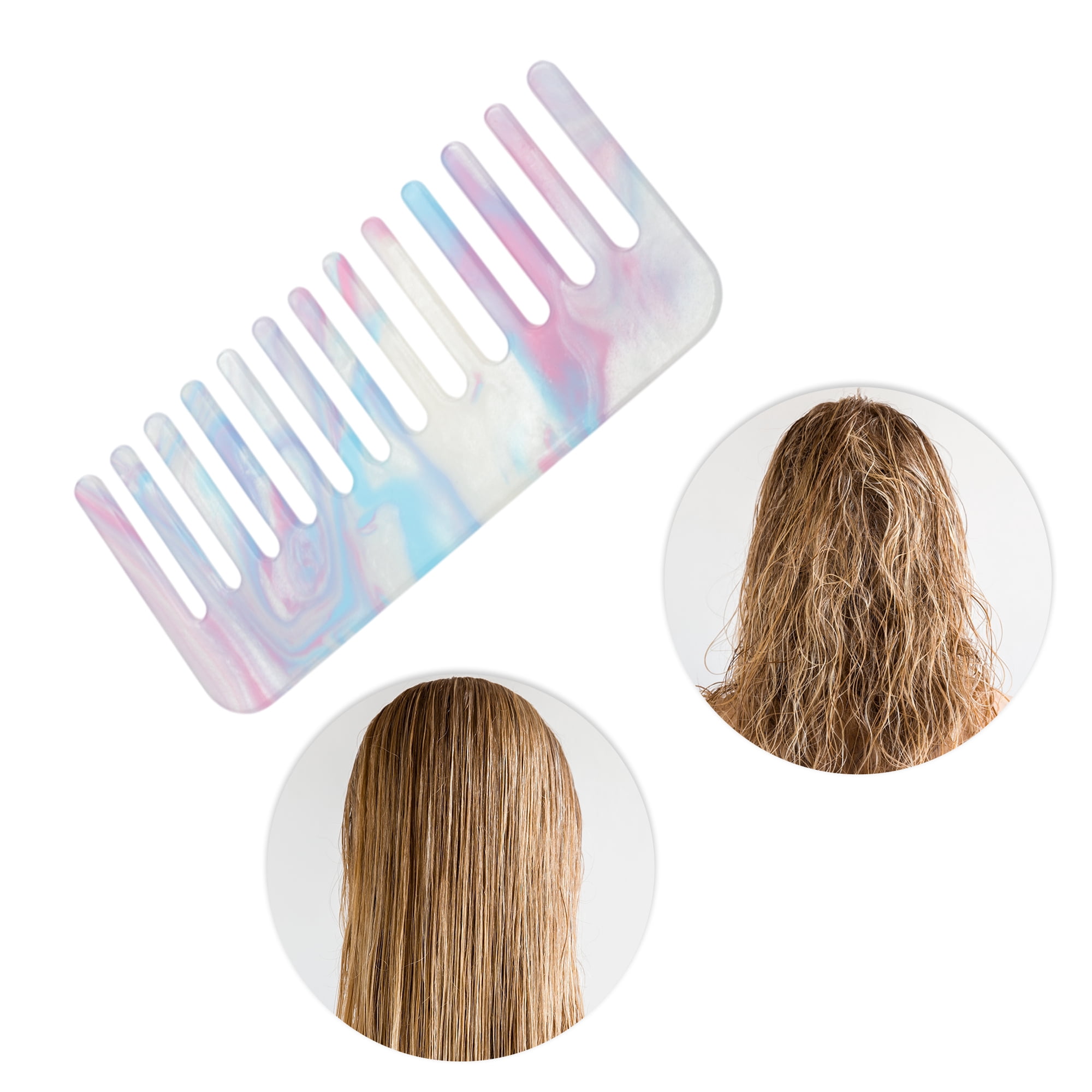 Unique Bargains 1 Pc Vintage Portable Wide Tooth Comb for All Hair Types Blue