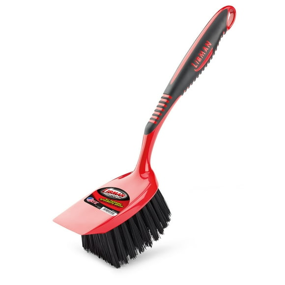 Cepillo utilitario Libman 524, mango corto, 10 pulgadas, rojo