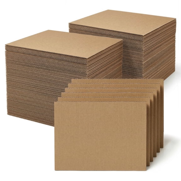 200 Pack Brown Corrugated Cardboard Sheets, 1.8mm Thickness 3.5x4.5 Flat Cardboard Inserts for Shipping, Mailing, Packing, DIY Crafts