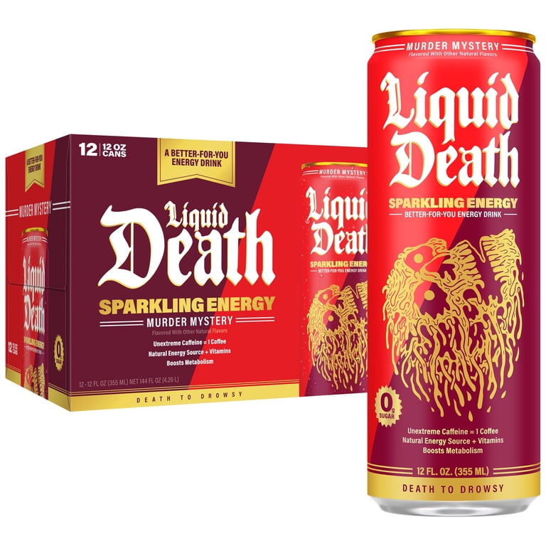 Liquid Death Sparkling Energy, Murder Mystery, 100mg Caffeine, 12 Pack photo 1