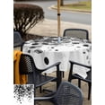 thumbnail image 5 of Outdoor Tablecloth with Umbrella Hole for Patio/Picnic/Party/Camping, Black Gradient Waterproof Table Cloth Square Cover Washable, Abstract Polka Dots Vintage Modern Art (54"x 54"), 5 of 8