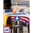 thumbnail image 5 of Outdoor Tablecloth with Umbrella Hole,4th of July USA Flag Truck Stars Stripes Spillproof Waterproof Table Cloth Zippered Table Covers,Wood Grain Fireworks Washable Tablecloths for Picnic/Patio, 5 of 6