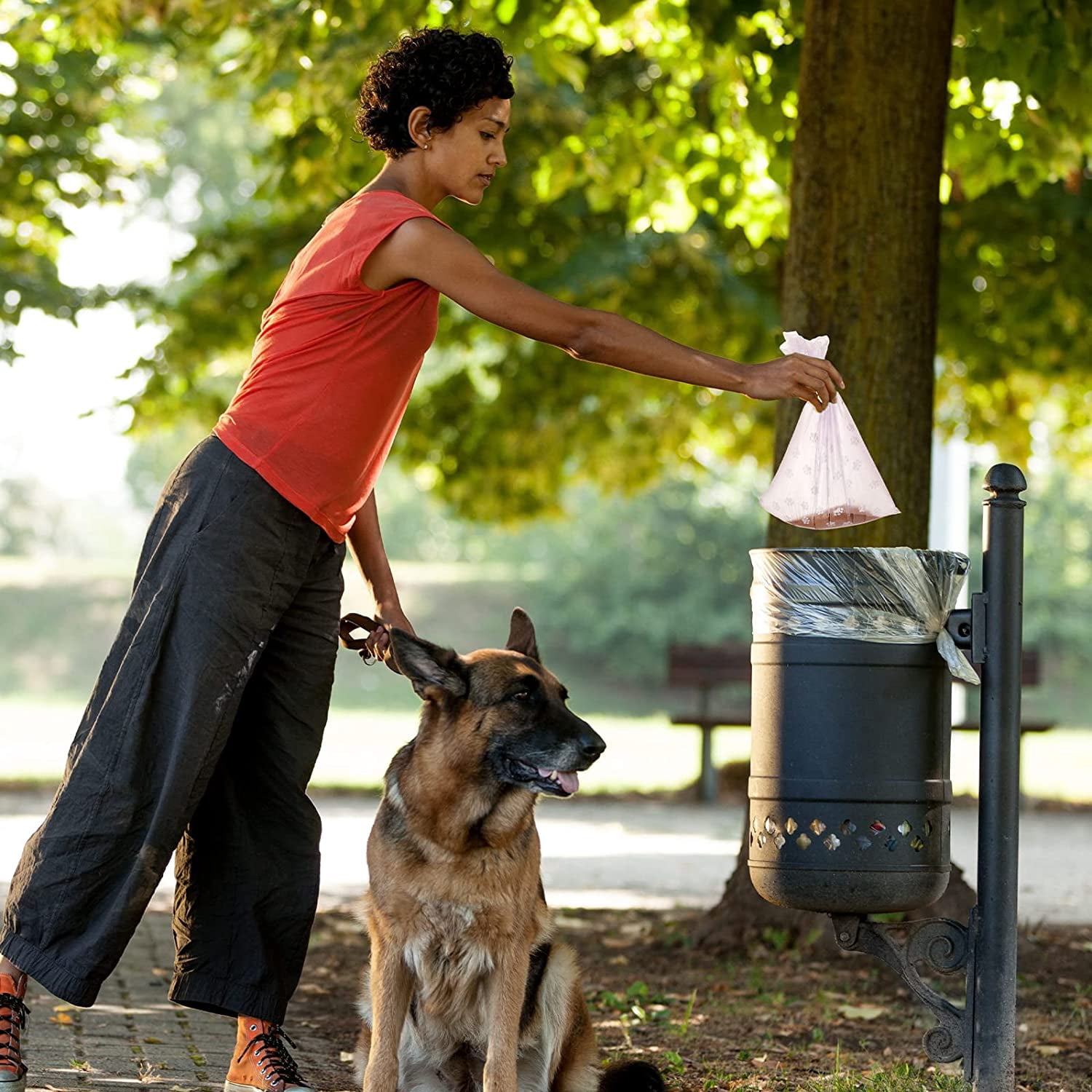 3000 Counts 200 Rolls Dog Poop Bag Plastic Dog Waste Bags Disposable For Doggie Pets Poop Outdoor Walking Travel Mixed Colors(Paw Print Style)