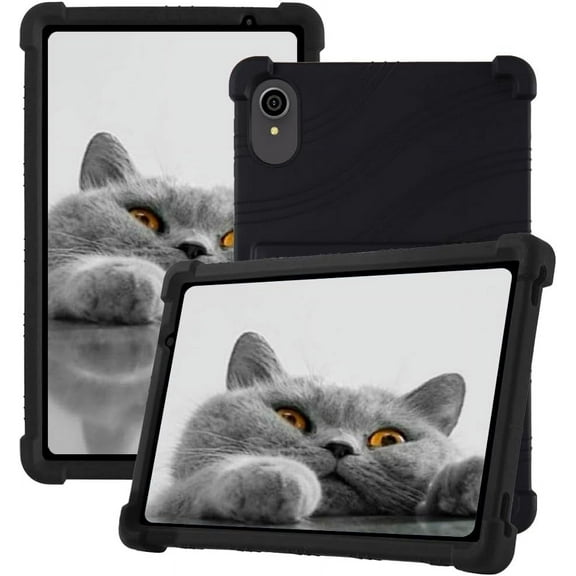 Kebiory Case for Vortex T10M,for Vortex T10M Pro Plus Case,Shockproof Kids Soft Silicone with Kickstand Case for Vortex T10M/Vortex T10M Pro Plus/TECLAST P26T/TECLAST P25T 10.1 inch(Black)