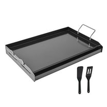 KFFKFF Griddle in Carbon Steel, Dimensions 24x16 inch, Flat Rectangular Plate, Suitable for BBQ Grill, Teppanyaki, Compact Cookware with Handle, Ideal for Outdoor Activities like Camping