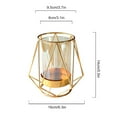 thumbnail image 4 of Florero resistente de cristal transparente decorativo dorado de 16x14cm para boda Arty, 4 of 14