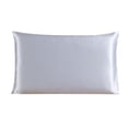 thumbnail image 2 of Funda de almohada de seda de morera Funda de almohada transpirable de 2 lados Funda de almohada de color sólido para la piel del cabello, Gris plateado, 51x91cm kenally HA003379-36, 2 of 7