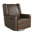 thumbnail image 3 of Relax A Lounger Easton Modern Swivel Recliner, Brown Faux Leather, 3 of 11