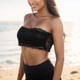 thumbnail image 5 of PEASKJP Womens Seamless Wire Free No Pad Wirefree Anti-slip Push Up Strapless Bra Black M, 5 of 5