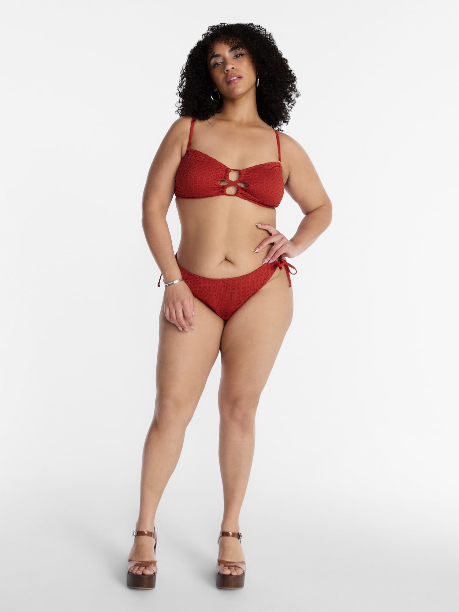 Hot Girl Summer by Megan Thee Stallion Women's and Women's Plus Summer Stallion Crochet Side Tie Bikini Bottoms, Sizes XS-3X