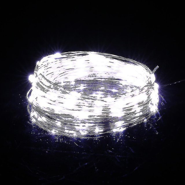 Lámpara de cadena de luces de hadas de 5 m YUANXCMXG 50 LED alambre plateado 12 V