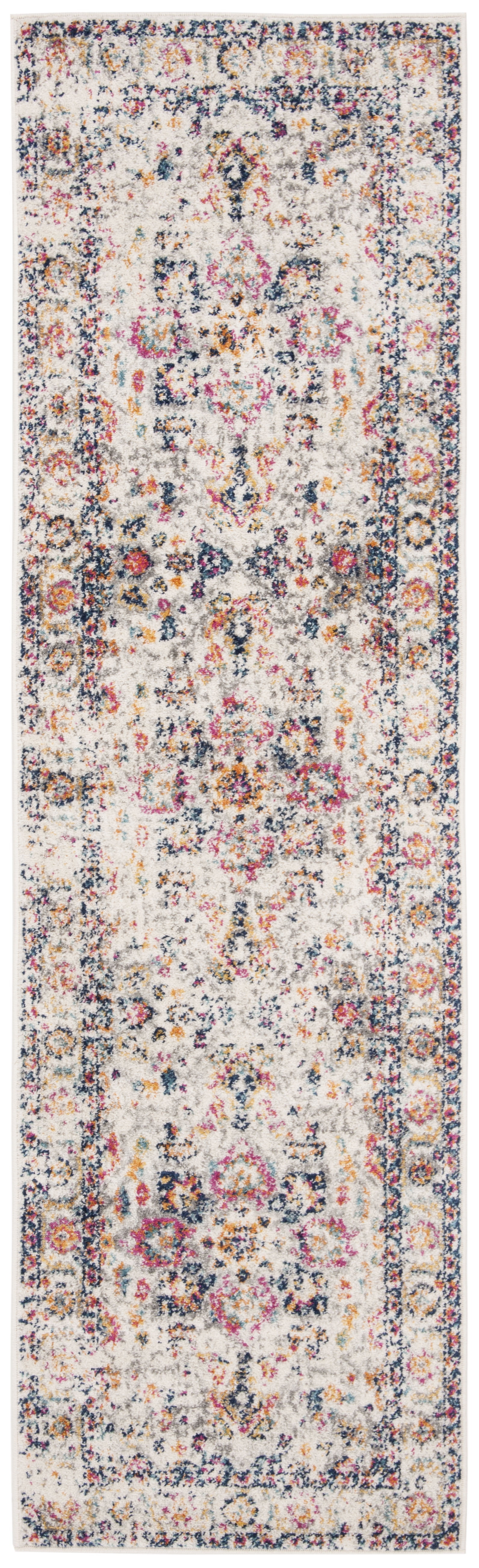 Safavieh Madison Rug Collection Power Loomed Fuchsia/Ivory Oriental Area Rugs, 2'3" x 8' Runner