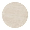 thumbnail image 3 of Unique Loom Soft Solid Shag Collection Area Rug - Aras (5' Round Oatmeal Beige), 3 of 7