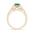 thumbnail image 2 of ANGARA Natural Aeon Vintage Inspired 1.5 ct Emerald Engagement Ring with Milgrain in 14K Rose Gold for Women (Size-9x7mm) | May Birthstone, Anniversary, Jewelry Gift for Women | Natural Emerald Ring, 2 of 10