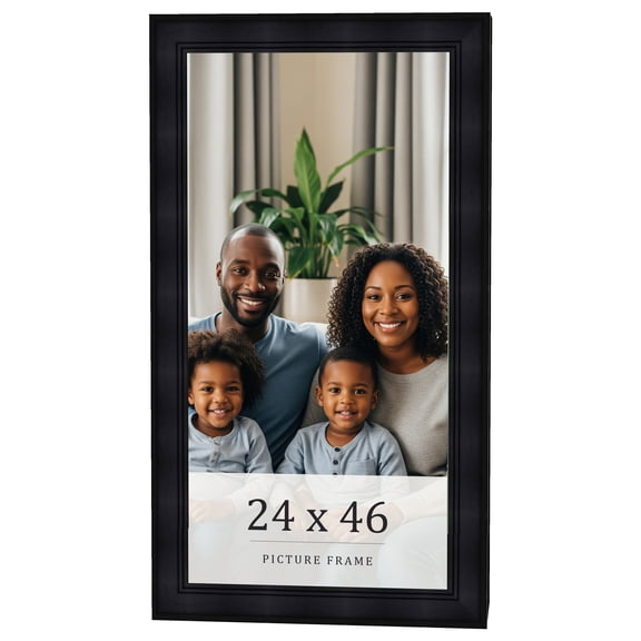 24x46 Frame Black Passaggi Solid Wood Picture Frame Width 1.5 Inches | Interior Depth 0.5 Inches |
