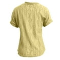 thumbnail image 7 of Womens Workout Tops Loose Fit Short Sleeve V Neck Jacquard Kni Beach Essentials for Womens,Yellow,S, 7 of 7