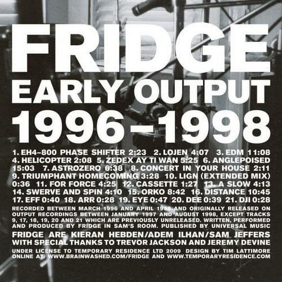 Fridge - Early Output 1996-1998 - Music & Performance - CD