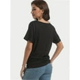 thumbnail image 2 of Women's Short Sleeve Boat Neck Dolman Top with Side Shirring, 2 of 6